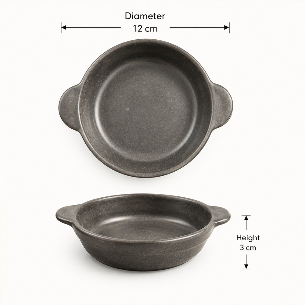 Black Grace Handles Dish - handmade Egyptian ceramic, view 6