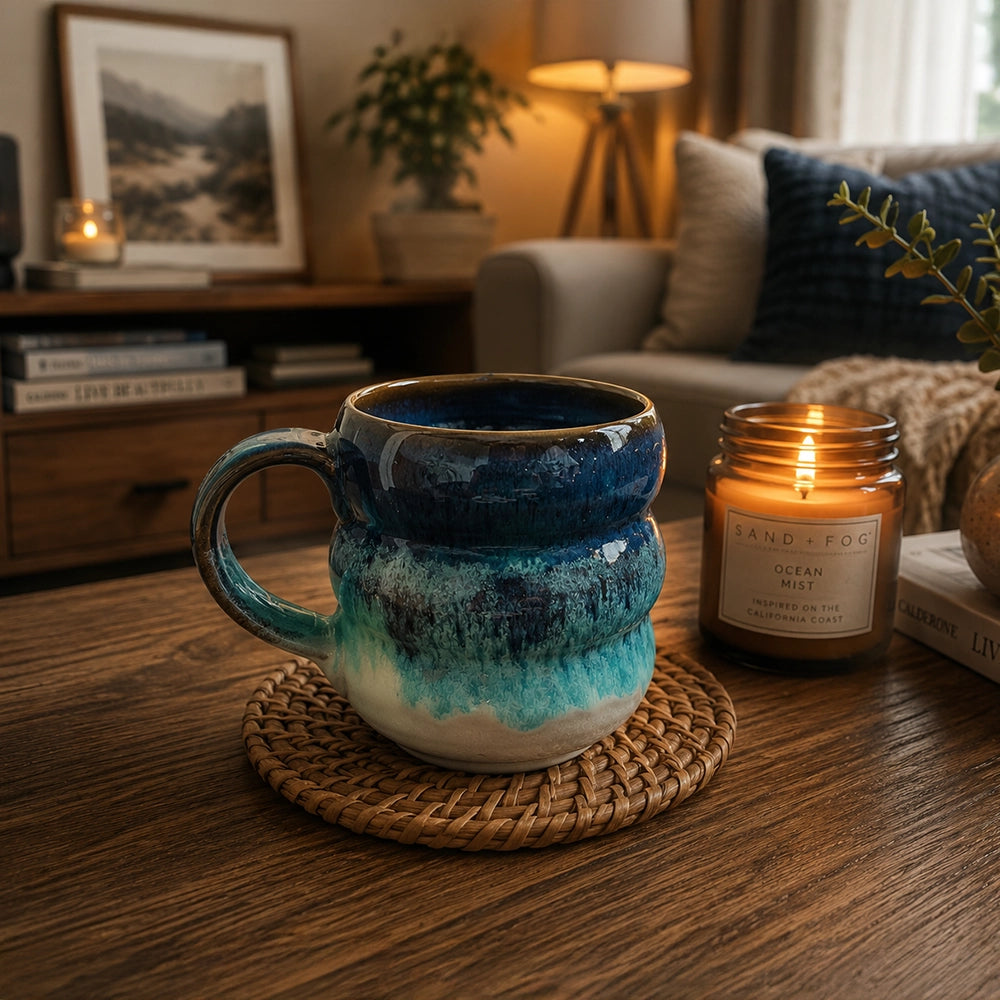 Coastal Mist - handmade Egyptian ceramic, view 2