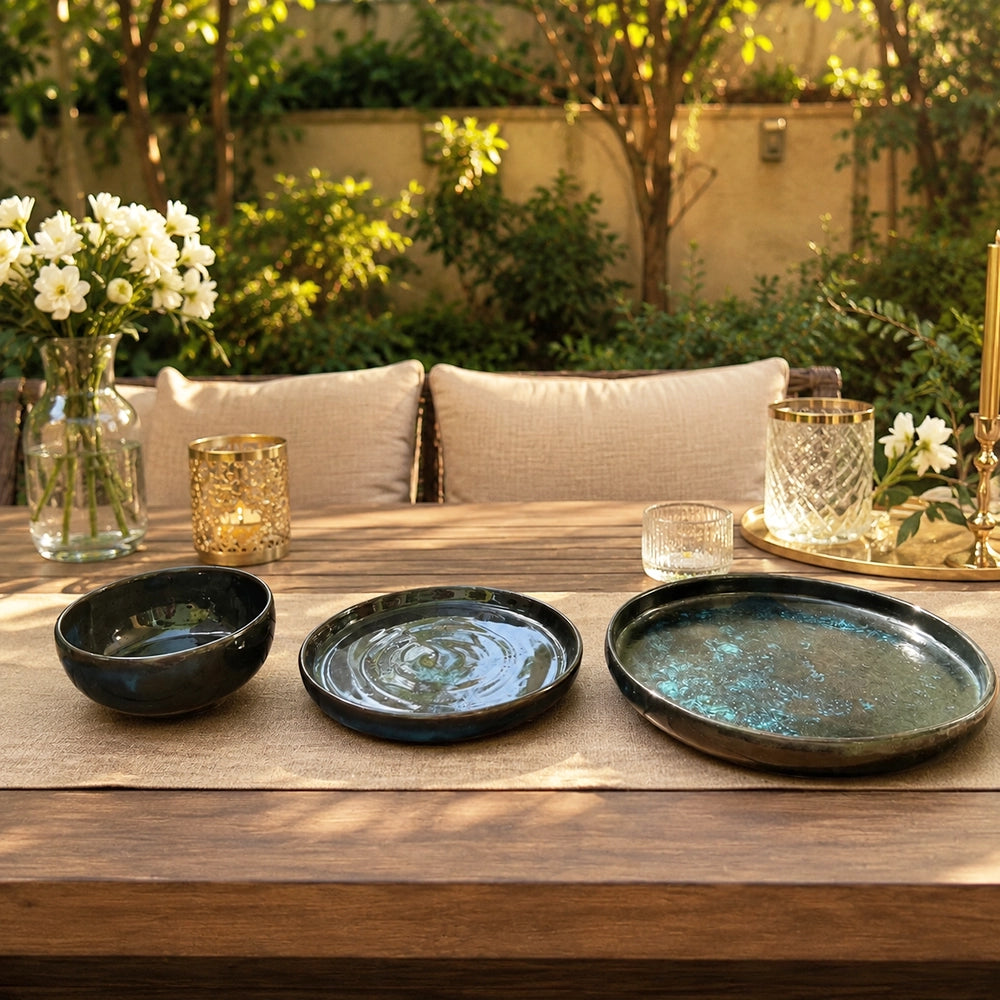 Ethereal Mist Set - handmade Egyptian ceramic, view 4