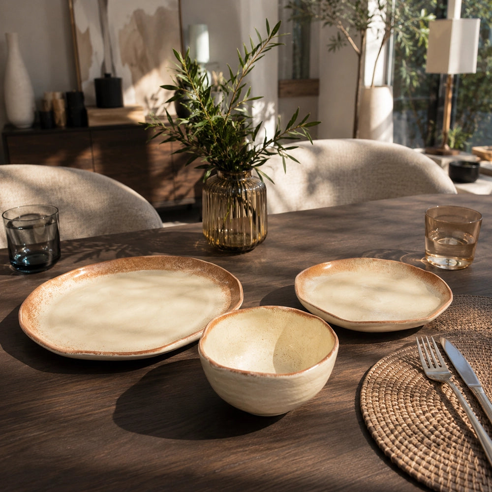 Frosted Linen Set - handmade Egyptian ceramic, view 2