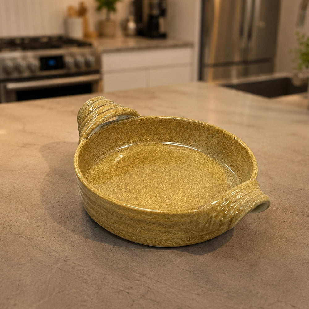 Hearth Stone Serving Bowl - beige - handmade Egyptian ceramic