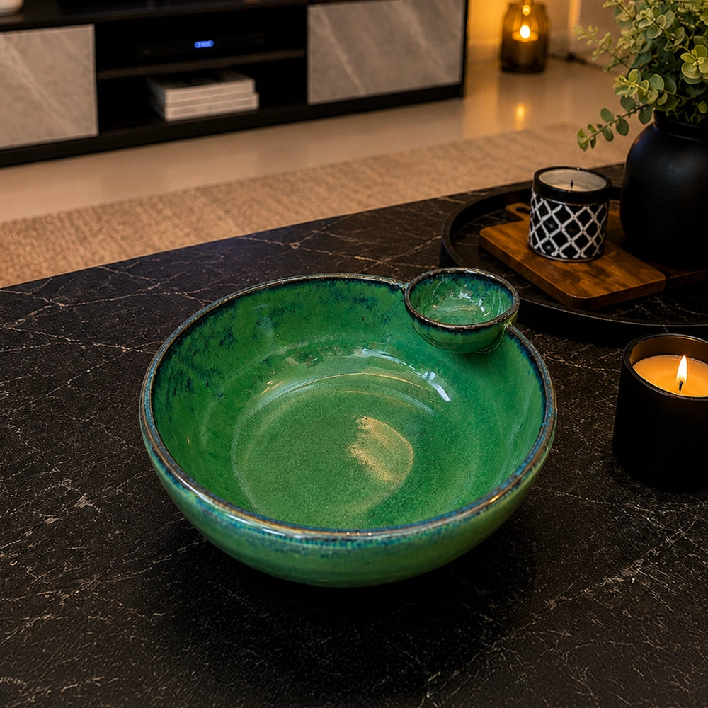 Lagoon Cradle Bowl - handmade Egyptian ceramic, view 1