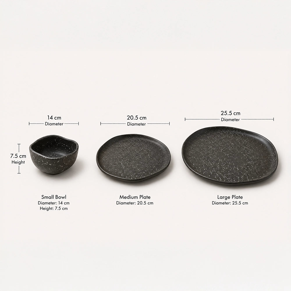 Midnight Dots Set - handmade Egyptian ceramic, view 6