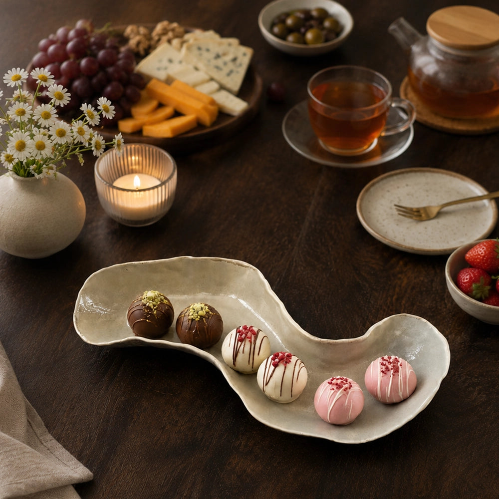 Oliva Serving Platter - handmade Egyptian ceramic, view 5