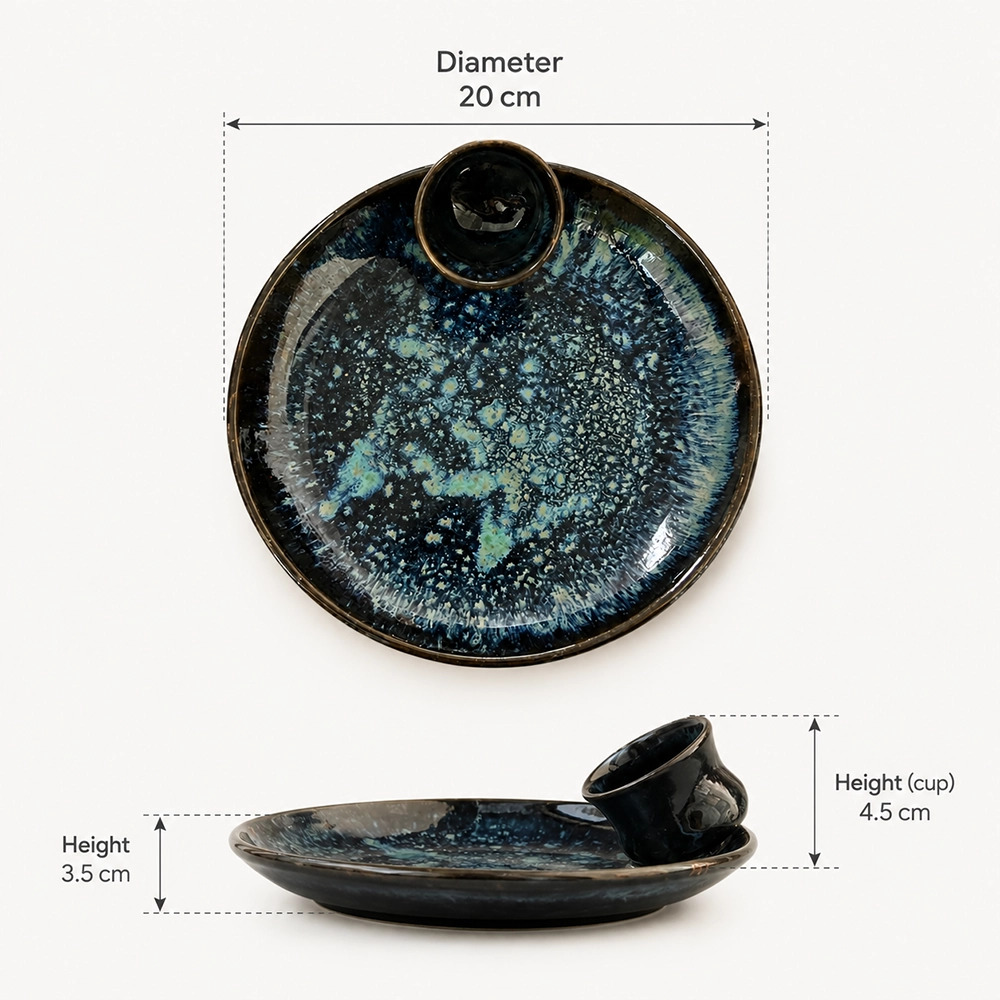 River Stone Plate - handmade Egyptian ceramic, view 5
