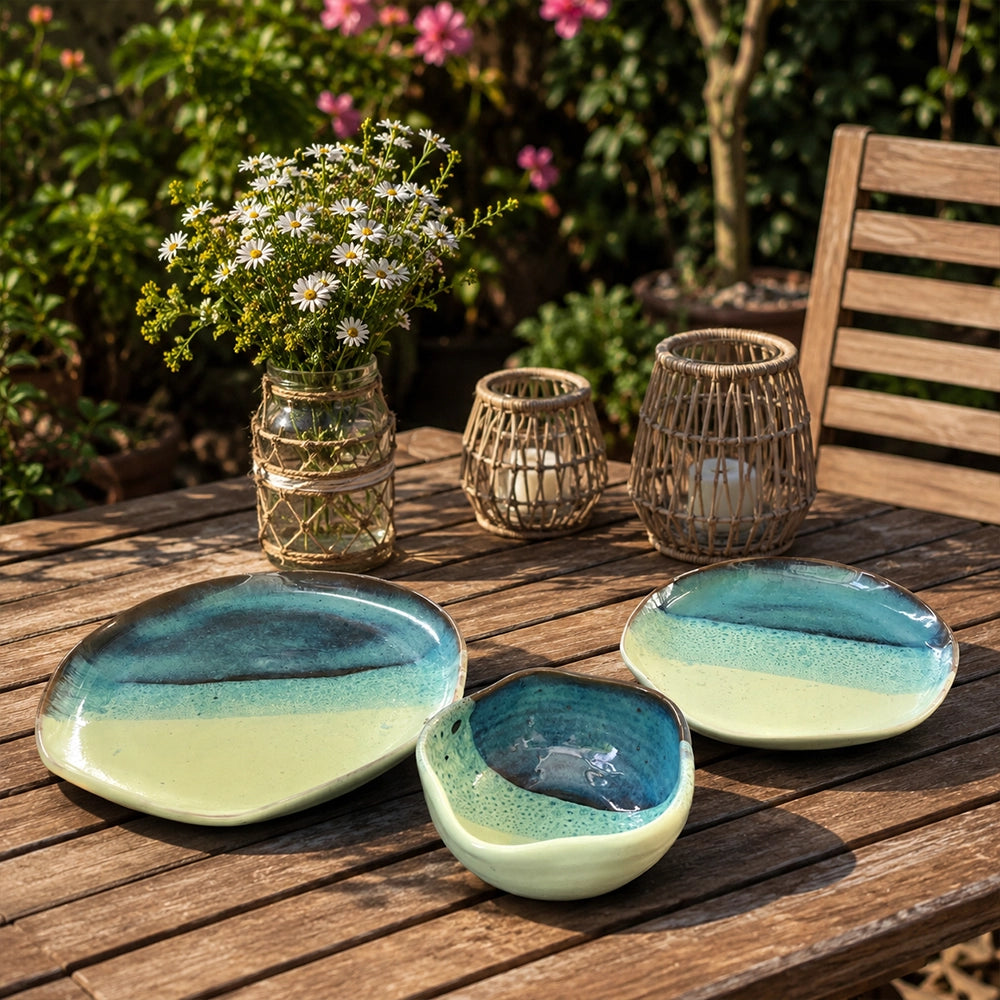 Sea Breeze Set - handmade Egyptian ceramic, view 2