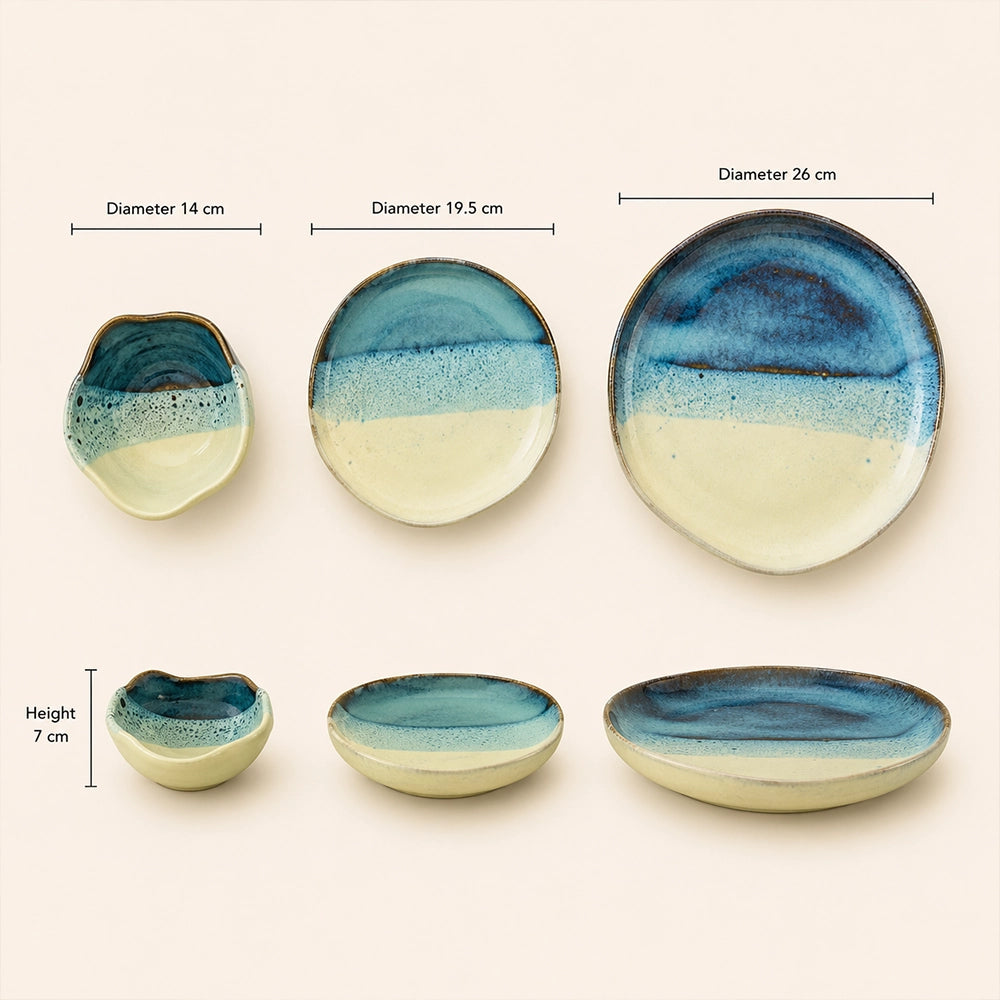 Sea Breeze Set - handmade Egyptian ceramic, view 6