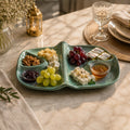 Teal Wave Serving Platter - handmade Egyptian ceramic, view 3