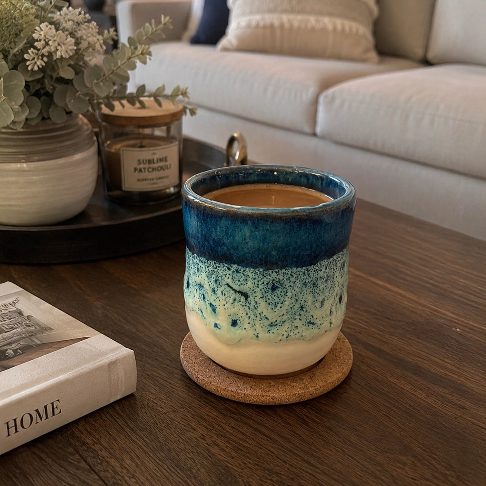 Twilight Coast Cup - handmade Egyptian ceramic, view 1