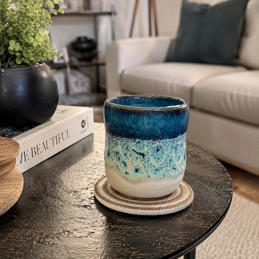 Twilight Coast Cup - handmade Egyptian ceramic, view 2