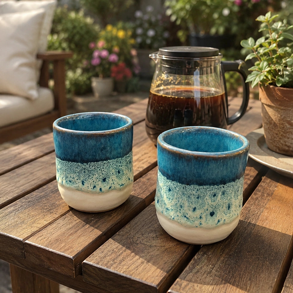 Twilight Coast Cup - handmade Egyptian ceramic, view 3